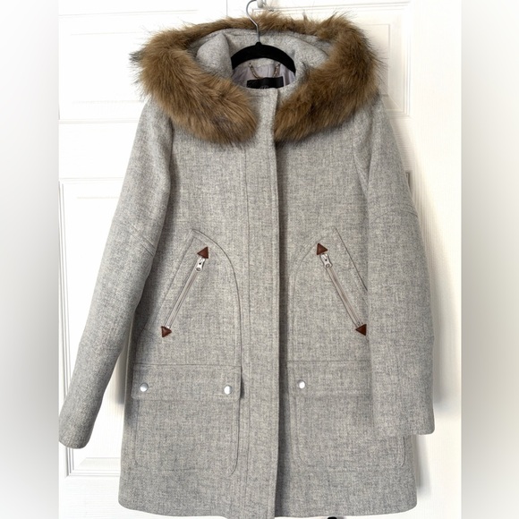 J. Crew Jackets & Blazers - J. Crew Coat Wool Chateau Parka Gray Hooded Italian Stadium Cloth NELLO GORI 2